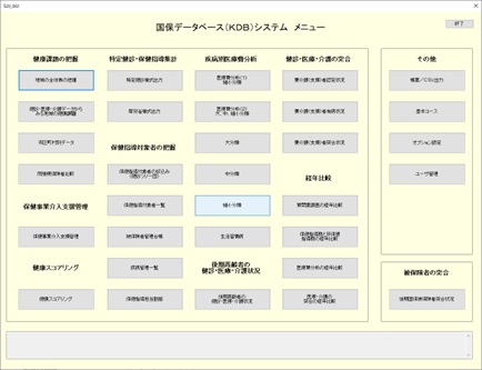 国保データベース（KDB）システム メニュー