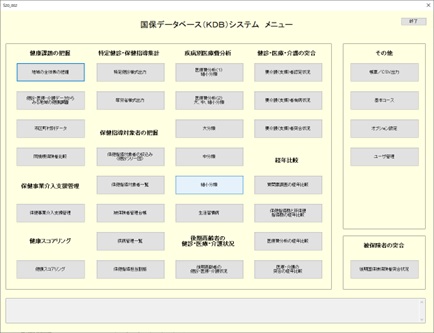 国保データベース(KDB)システム メニュー
